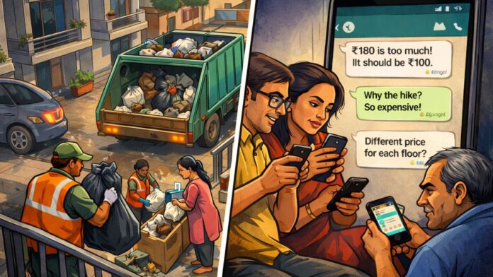 Residents debate garbage collection fee increase exposing attitudes towards sanitation workers’ pay.