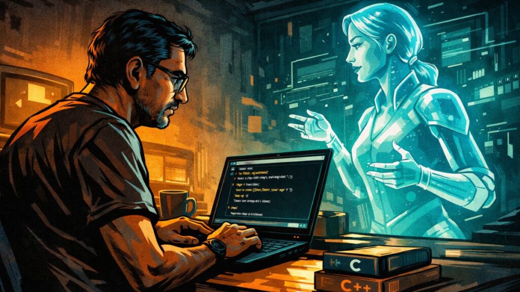 Journalist returns to coding after 22 years, begins learning Python with AI guidance.